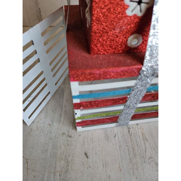 Large metal present candle holder‎ glitter Xmas home decor - Picture 8 of 12